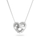 Pingente Swarovski Matrix, Combinação de Lapidações, Coração, Branco, Lacado a Ródio