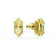Brincos Swarovski Stud Gema, Lapidação Kite, Verde, Lacado a Dourado