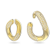 Brinco Swarovski Cuff Dextera, Conjunto (2), Design Assimétrico, Branca, Lacado a Dourado