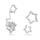 Brinco Swarovski Cuff Stella, Conjunto (3), Combinação de Lapidações, Estrela, Branca, Lacado a Ródio