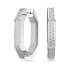Brincos Swarovski Argola Dextera, Modelo Octagonal, Médias, Brancos, Lacado a Ródio