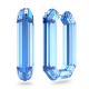 Brincos Swarovski Argola Lucent, Marcante, Modelo Octagonal, Azul