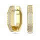 Brincos Swarovski Argola Dextera, Modelo Octagonal, Pequenas, Brancos, Lacado a Dourado