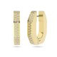 Brincos Swarovski Argola Dextera, Modelo Octagonal, Pequenas, Brancos, Lacado a Dourado