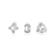Brinco Swarovski de Mola Millenia, Conjunto (3), Assimétricos, Branco, Lacado a Ródio