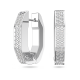 Brincos Swarovski Argola Dextera, Modelo Octagonal, Pequenas, Brancos, Lacado a Ródio