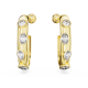 Brincos Swarovski Argola Dextera, Combinação de Lapidações, Brancos, Lacado a Dourado