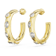 Brincos Swarovski Argola Dextera, Combinação de Lapidações, Brancos, Lacado a Dourado
