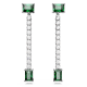 Brincos Swarovski Compridos Matrix, Combinação de Lapidações, Verde, Lacado a Ródio