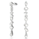 Brincos Swarovski Compridos Mesmera, Design Assimétrico, Combinação de Lapidações, Grande, Branco, Lacado a Ródio