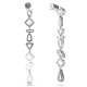 Brincos Swarovski Compridos Mesmera, Design Assimétrico, Combinação de Lapidações, Grande, Branco, Lacado a Ródio