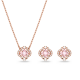 Conjunto Swarovski Sparkling Dance, Combinação de Lapidações, Trevo de Quatro Folhas, Rosa, Lacado a Rosa Dourado