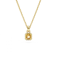 Pingente Swarovski Stilla, Lapidação Quadrada, Amarelo, Lacado a Dourado