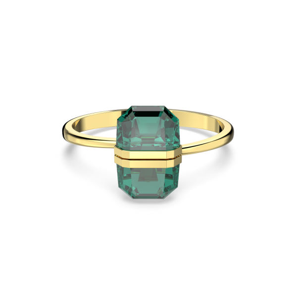 Bracelete Swarovski Lucent, Fecho Magnético, Cristal de Grandes Dimensões, Verde, Acabamento em Dourado