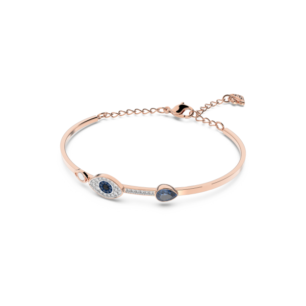 Bracelete Swarovski Symbolic, Olho Grego, Azul, Acabamento de Combinação de Metais