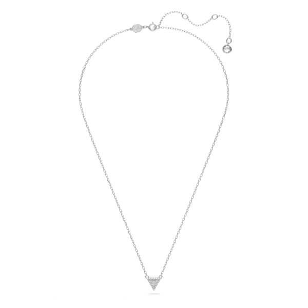 Colar Swarovski Ortyx, Lapidação em Triângulo, Branco, Lacado a Ródio