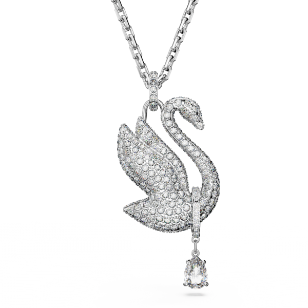 Colar Swarovski Iconic Swan, Cisne, Grande, Branco, Lacado a Ródio
