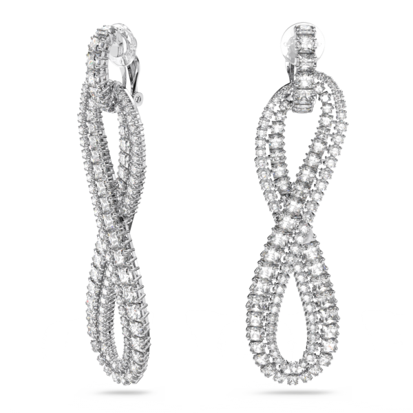 Brincos Swarovski de Mola Hyperbola, Infinity, Brancos, Lacado a Ródio