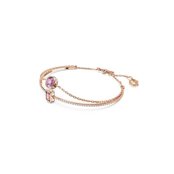 Bracelete Swarovski Stilla, Combinação de Lapidações, Rosa, Lacado a Rosa Dourado