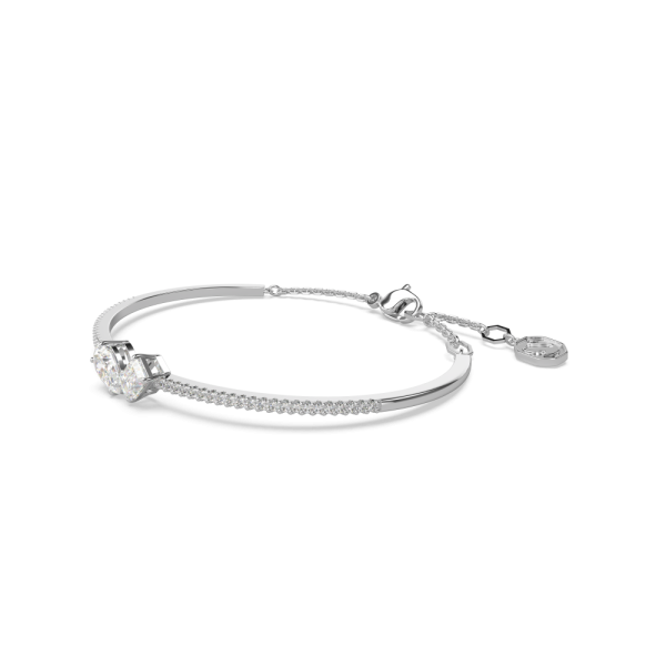 Bracelete Swarovski Mesmera, Combinação de Lapidações, Branca, Lacado a Ródio