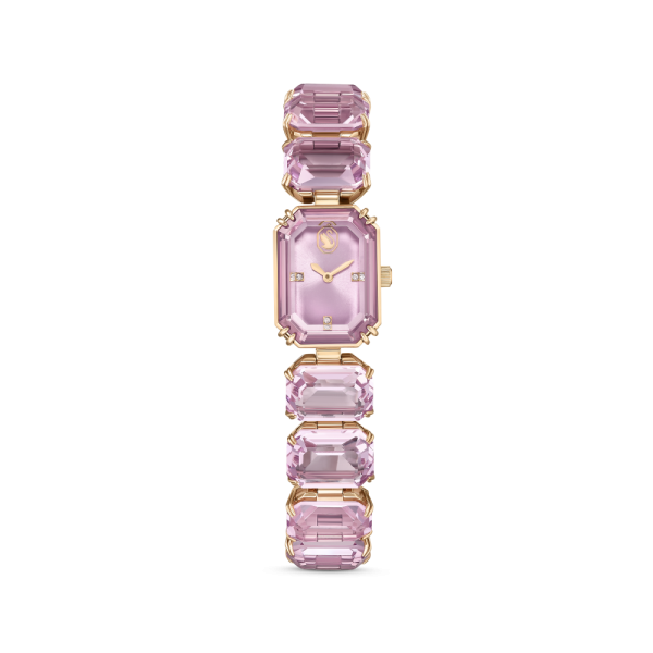 Relógio Swarovski , Pulseira de Corte Octagonal, Rosa, Acabamento em Rosa Dourado