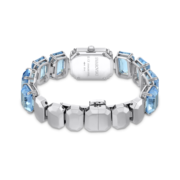 Relógio Swarovski , Pulseira de Corte Octagonal, Azul, Aço Inoxidável