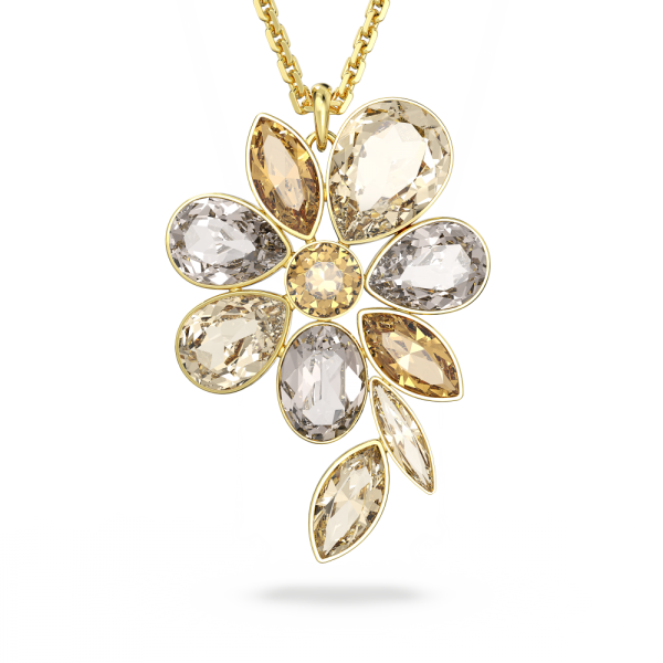 Colar Swarovski Elegance Of Africa, Flor, Multicor, Lacado a Dourado