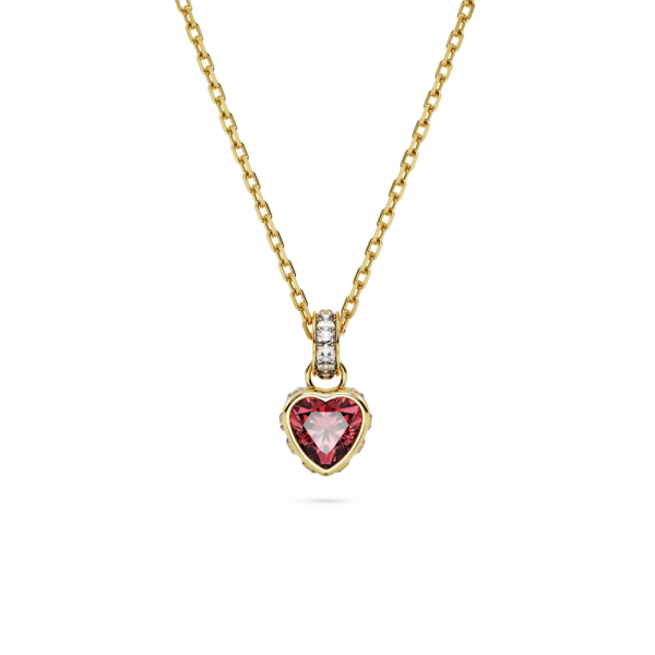 Pingente Swarovski Stilla, Coração, Vermelho, Lacado a Dourado