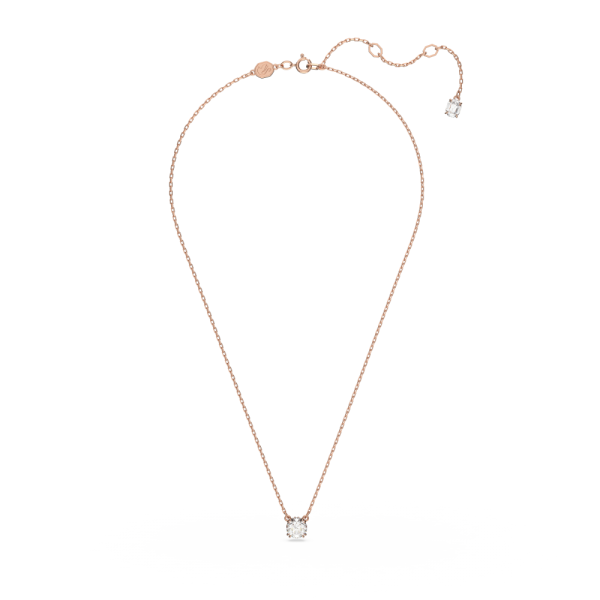 Pingente Swarovski Constella, Lapidação Redonda, Branco, Lacado a Rosa Dourado