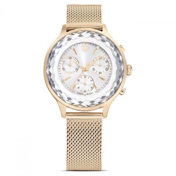 Relógio Swarovski Nova Chrono Fabrico suíço, Pulseira de metal, Dourado, Acabamento em champanhe dourado